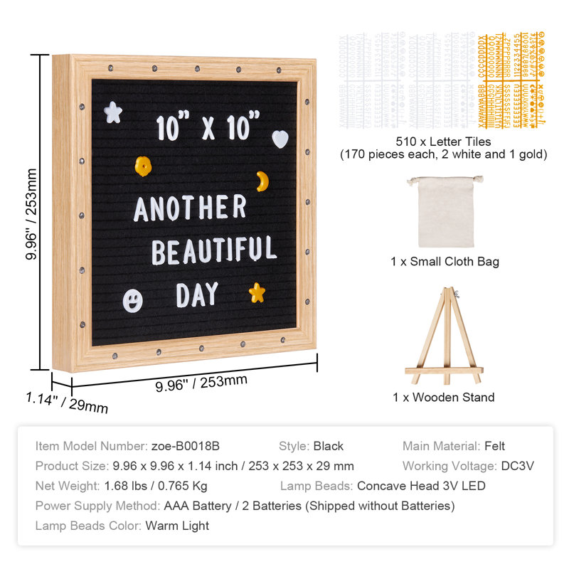 Freestanding Felt Mini - Up To 2' Letter Board