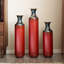 Ensemble de 3 vases en métal au fini artisanal