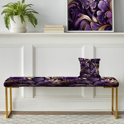 Polka Dots Upholstered Gold Bench