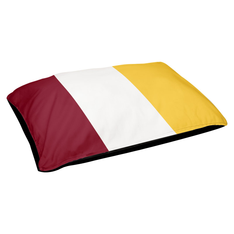 Coussin Detroit, Maroon/White/Yellow, Medium (28" W x 18" D x 6" H)