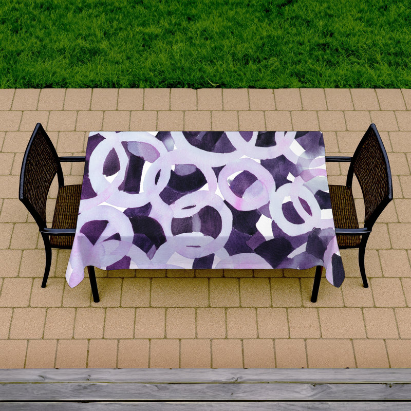Abstract Purple Circles Tablecloth - Indoor/Outdoor Decor