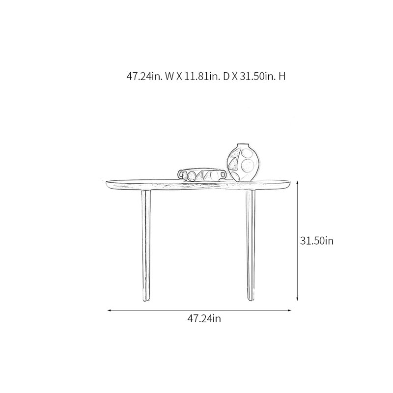 Marijean, H 31,5 po x l 47,24 po x P 11,81 po, Bois naturel