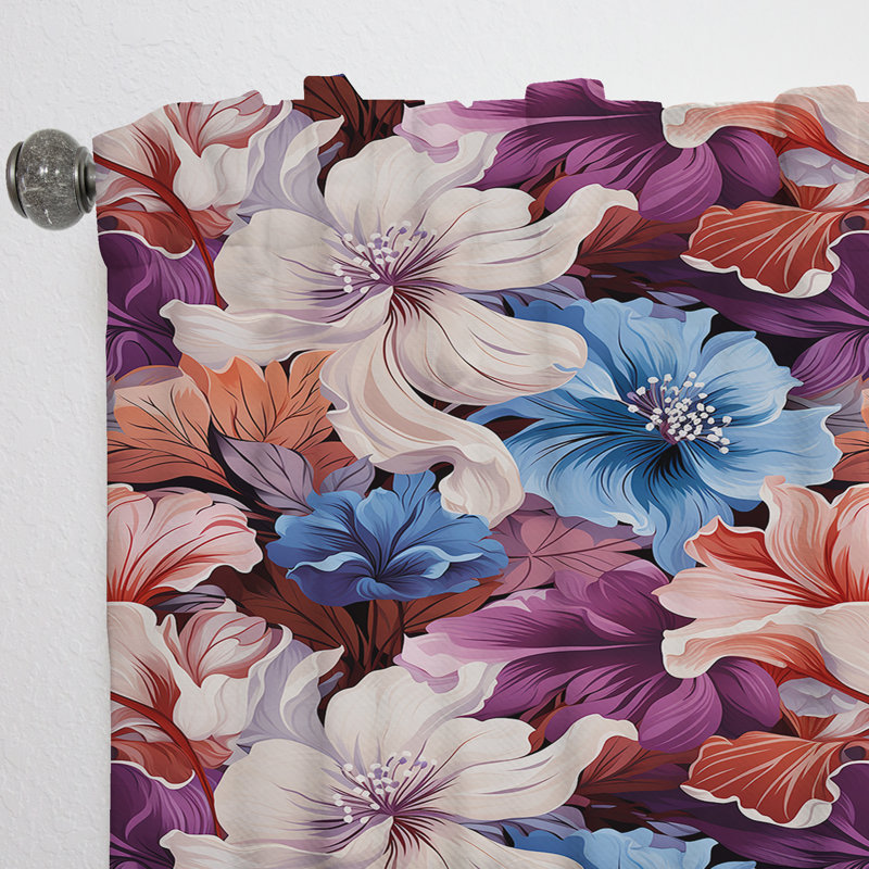 Motif floral mirage floral - rideau floral - rideau floral obscurcissant - 1 panneau, L 52 po x L 120 po