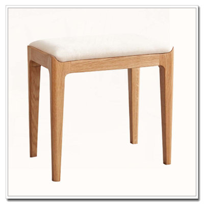 Red Oak Solid Wood Bedroom Vanity Stool