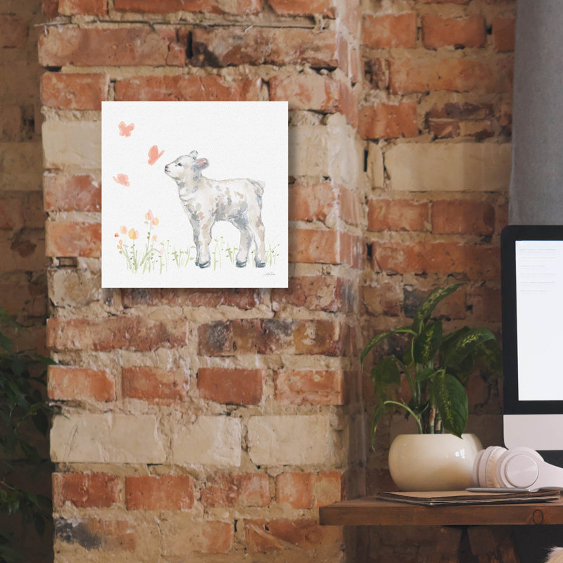 «Spring Lamb 4» par Katrina Pete, art mural sur toile, H 12 po x l 12 po x P 0,75 po