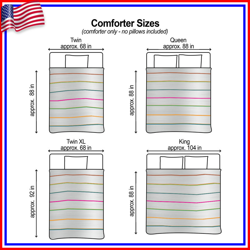 Metallic Horizontal Lines Comforter, Queen