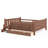 Queen Size Solid Wood Kids Floor Bed with Storage Bookcases, Drawers, Cute Stairs & Guardrails, No Box Spring, Natural-825200372-825200368