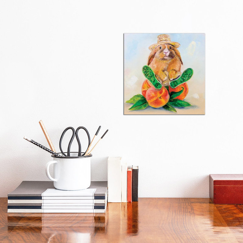 Mr Easter Days Peaches by Karen Weber - Wrapped Canvas Painting, 30.48 cm H x 30.48 cm W