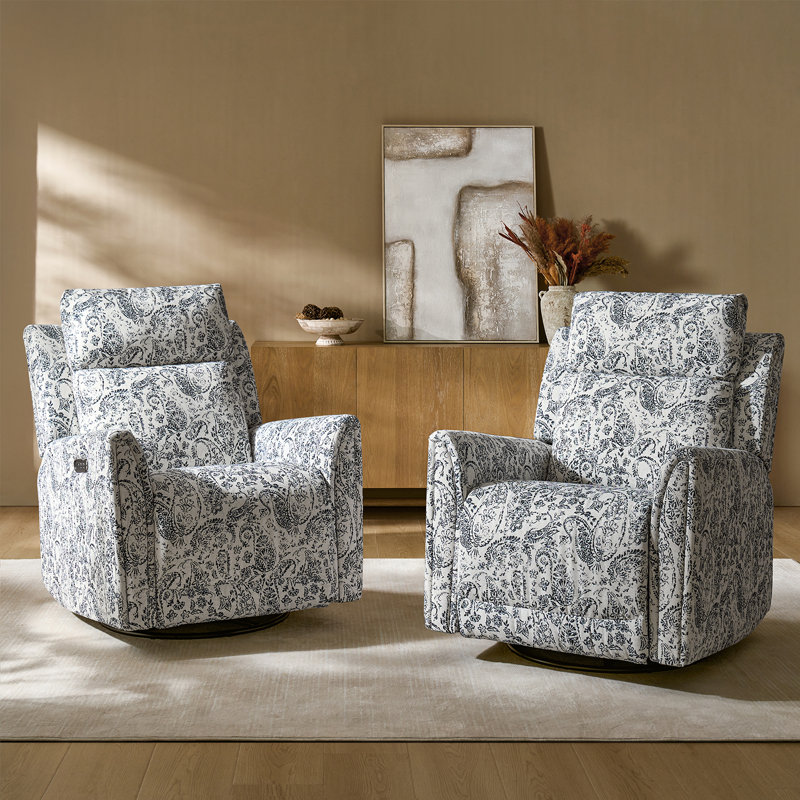 Fauteuil inclinable électrique pivotant à deux moteurs Thorndike avec port USB (ensemble de 2), Marine