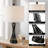 24" Black Modern Metal Table Lamp With Usb Ports