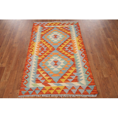 South Western Wool Kilim Oriental Rug 3x4