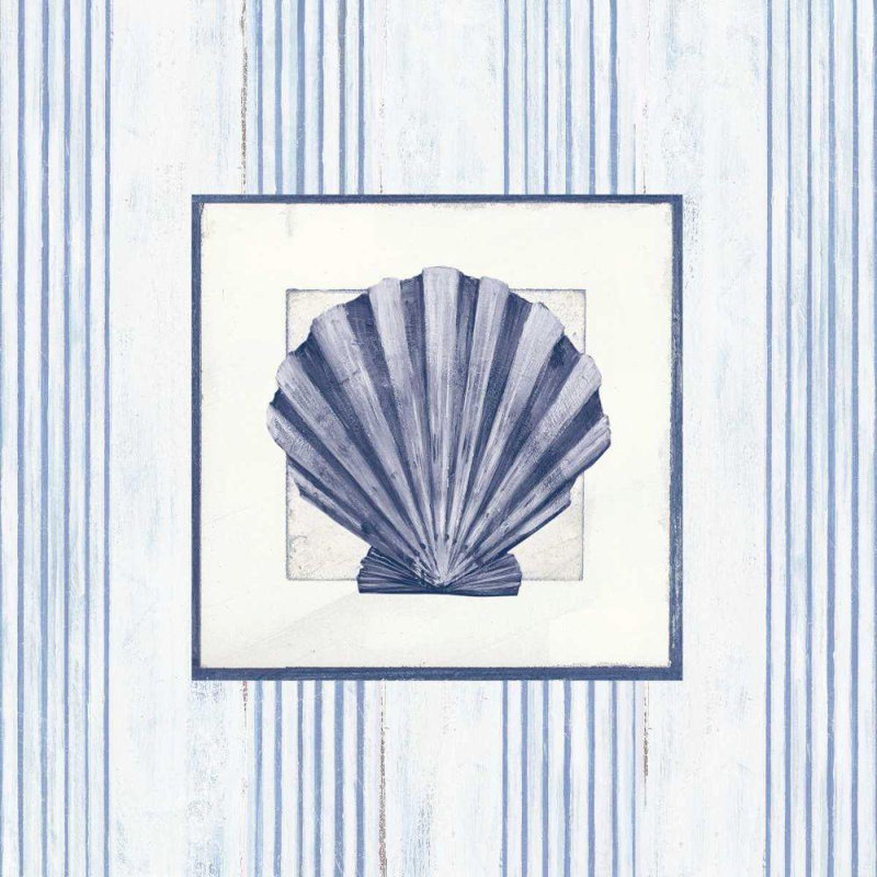Art sur toile tendue par Dovecove Tillmon, Avery Gallery: Sanibel Shell I Navy, H 28 po x l 28 po