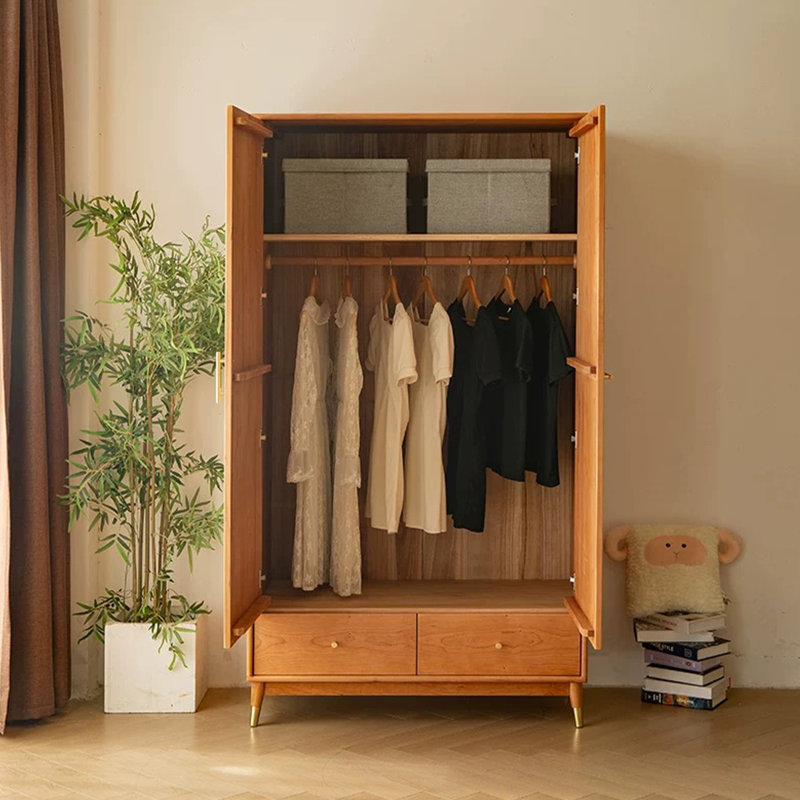 Nordic Solid Pine Wall-Hanging Style Storage Wardrobe