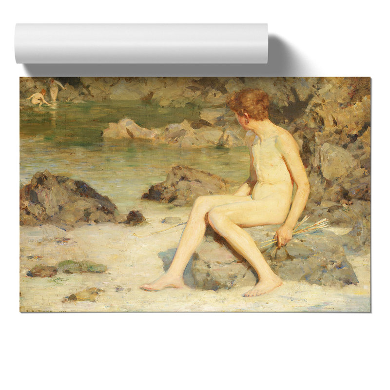 Cupid and Sea Nymphs by Henry Scott Tuke - Frameless Print, 42cm H x 59cm W x 0.1cm D