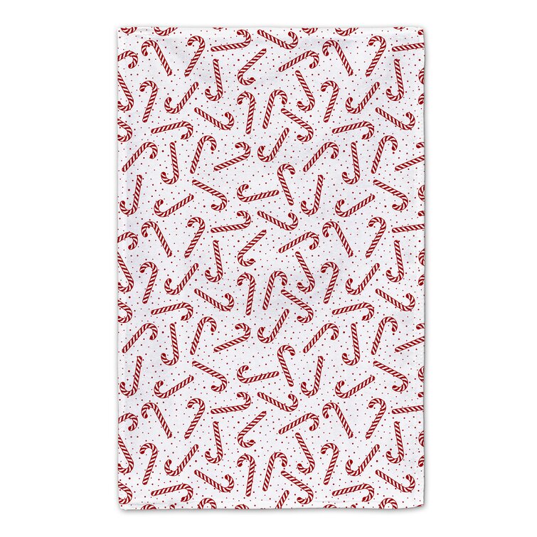 Christmas Tea Towels Set of 2, Candy Cane-Themed & Forest-Themed