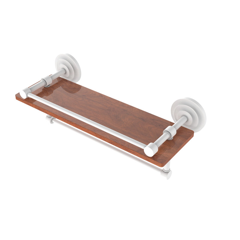 Étagère murale en bois de fer de leamore IPE, Blanc mat, H 5 po x l 16 po x P 5 po