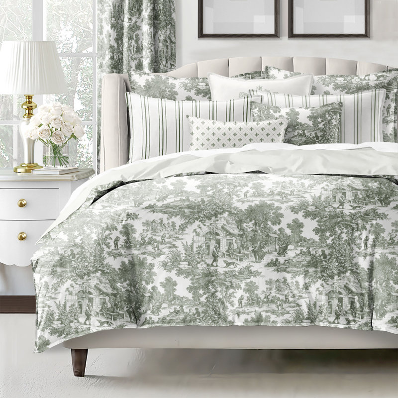 Au Village Toile Sweet Grass, Housse de couette simple + 7 pièces supplémentai
