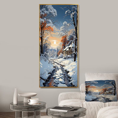 «Path Into Winter Forest II - Winter Landscape», art mural