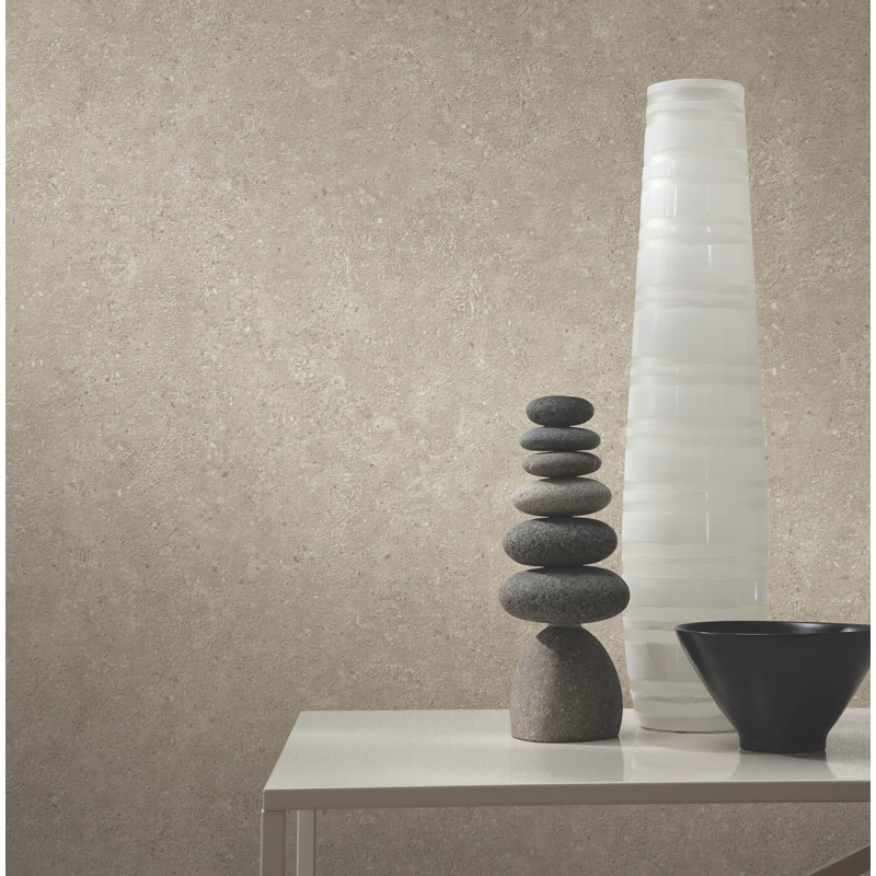 Papier peint texturé beige pierre artisanale, Beige