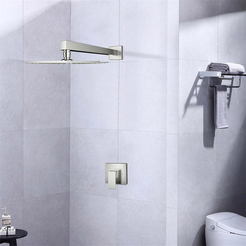 Wall Mounted Shower Faucet(Valve Included), Brushed Nickel