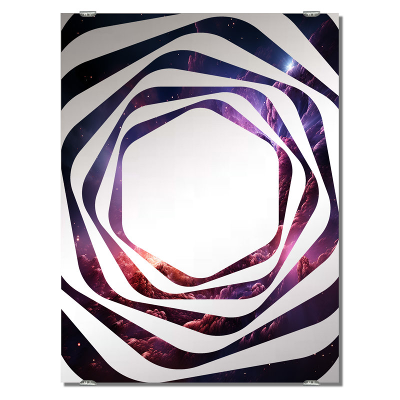 Pletcher - Miroir abstrait spirales murales, 32 po x 24 po