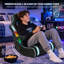 Chaise de jeu sur pied avec accoudoirs, système audio intégré 2.1, lumières DEL RVB