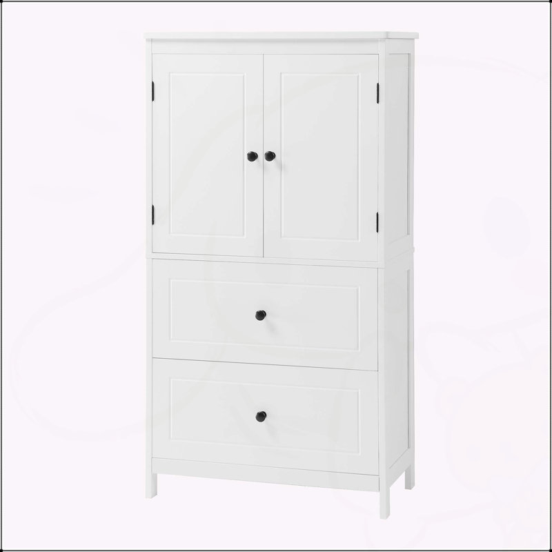 Armoire de salle de bain polyvalente avec tablettes réglables et plusieurs options de rangement, Blanc