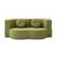 Canapé-lit pliant 2 en 1 avec oreiller, futon convertible 2 places, canapé de sol en lin et coton pour salon, chambre d'amis, bureau et appartement, vert