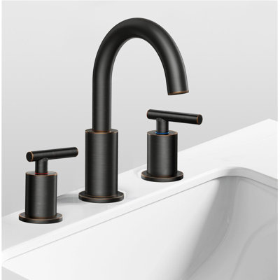 8-Inch Widespread Bathroom Faucet With Dual Handles, Metal Pop-Up Drain & 24" Supplies