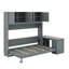Grand lit escamotable avec bureau, tablettes et armoires