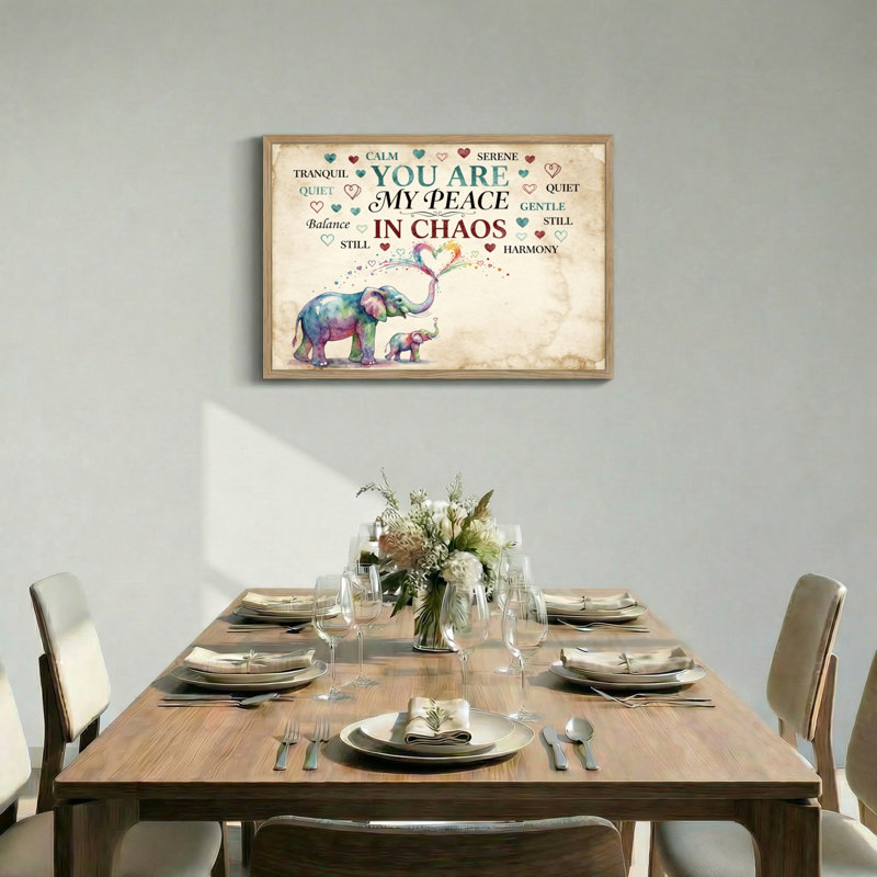 «Elephant Peace», reproduction d'art sur toile encadrée de 1 48 po x 32 po, 48 x 32 pouces