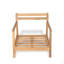 Fauteuil club de patio en bois d'acacia avec coussin résistant à l'eau (1 pièce)
