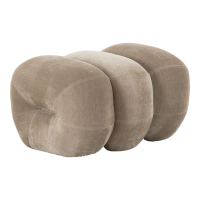 Archie - Modern Taupe Fabric Ottoman