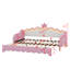 Extending Daybed With LED Lights, Modern Upholstered Daybed With Crown Headboard-1405108910