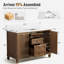 Meuble-lavabo simple autoportant 48 po avec comptoir en marbre d'ingénierie, lavabo en céramique, dosseret-1121856372-1121856373