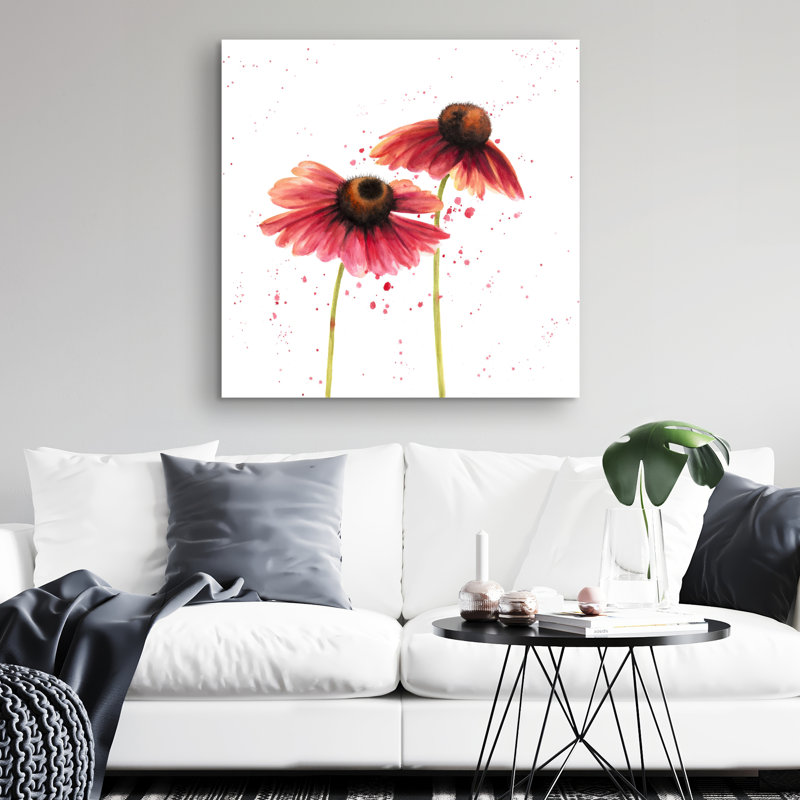 Two daisies - 32"x32" art on canvas