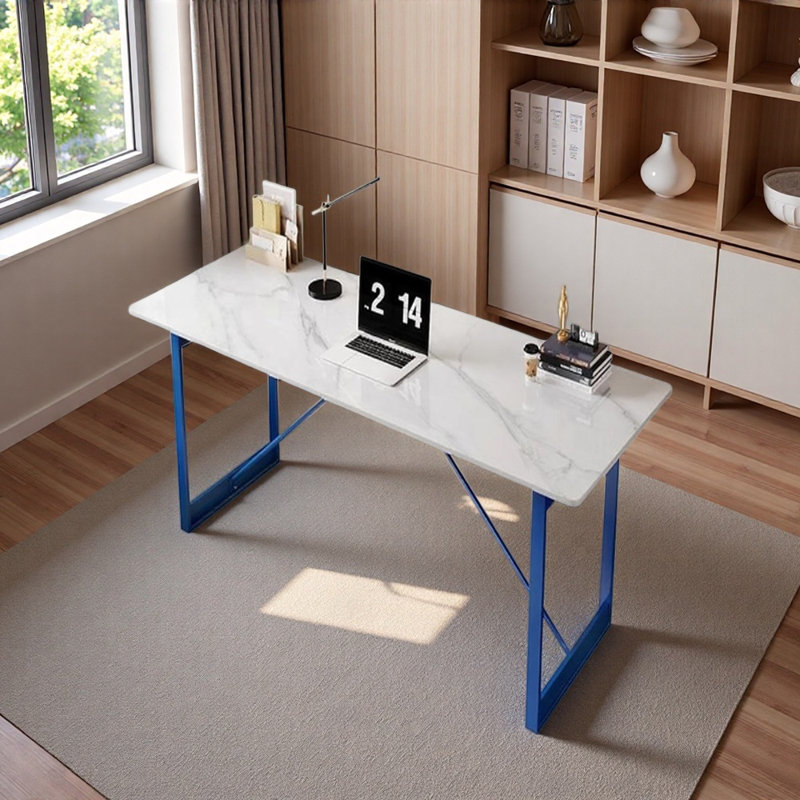 Bureau d'écriture Modern Light, Gris / blanc / bleu, H 29,52 po x l 47,24 po x P 31,49 po