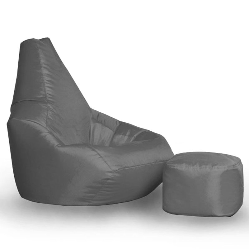 Polyester Outdoor Friendly Refillable Bean Bag Set, Grey