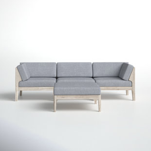 Jurgen Acacia 4 - Person Modular Patio Conversation Sets with Cushions
