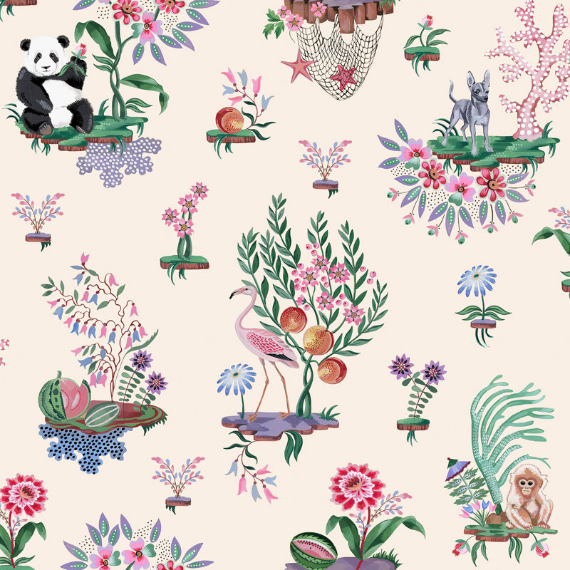 Cath Kidston Chihuahua Island Cream Wallpaper