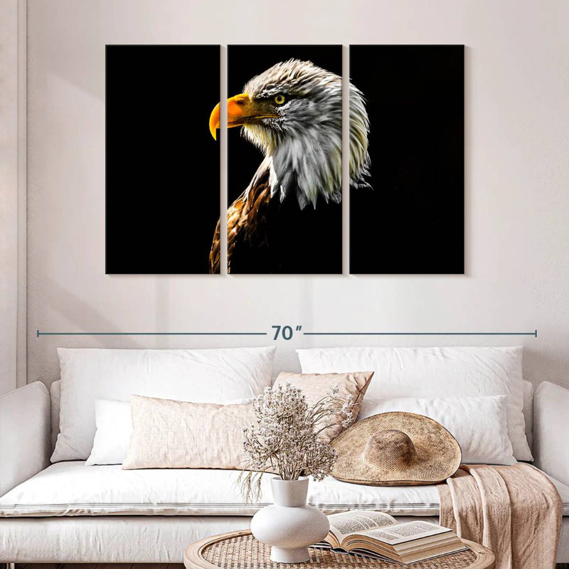 Ronce près d'un aigle à tête blanche, H 32 po x l 50 po