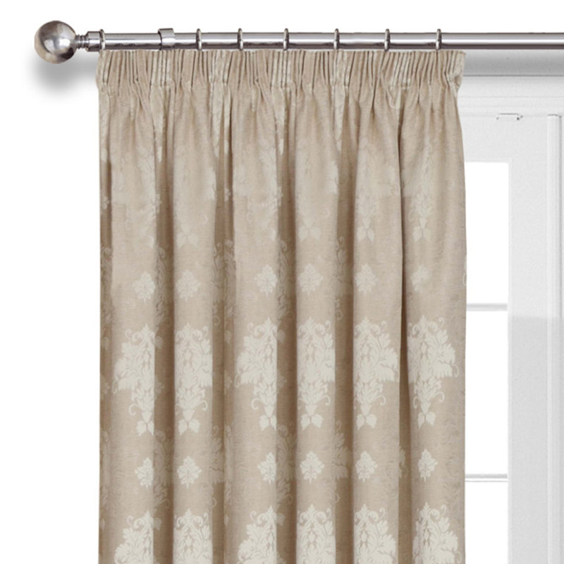 Room Darkening Curtain Pair, Beige, 167 W x 183 D cm