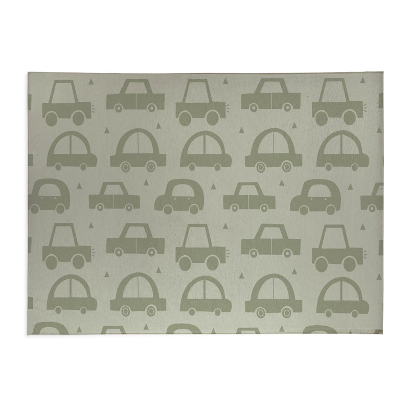Driveway Colorized Kids Play Mat, Rectangle 5' x 7', Light Green