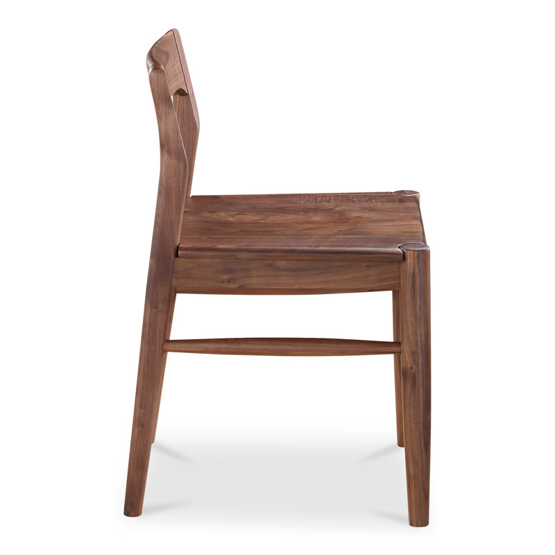 Krieger Solid Wood Slat Back Side Chair, Brown