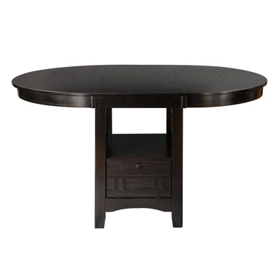 Table de salle à manger à hauteur de comptoir 1Pc avec rallonge et base de rangement