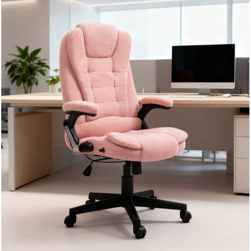 Fauteuil de bureau vibrant à haut dossier, fauteuil de bureau de direction chauffant, pour la maison et le bureau