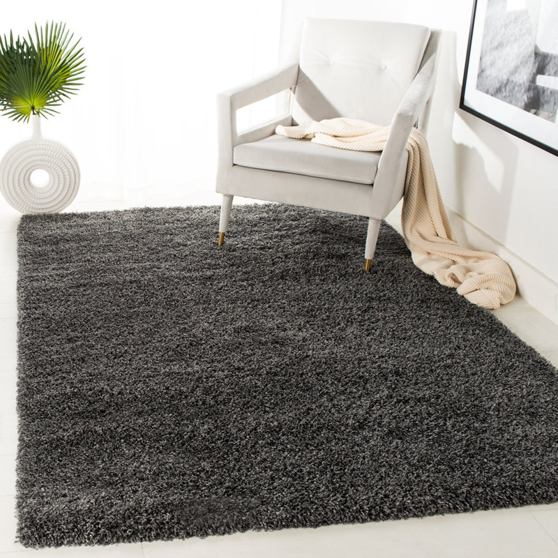 Rizco Shag Performance Solid Color Rug, Rectangle 4' x 6'