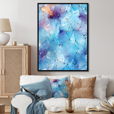 Blue Frosty Collage I - Abstract Collages, art mural