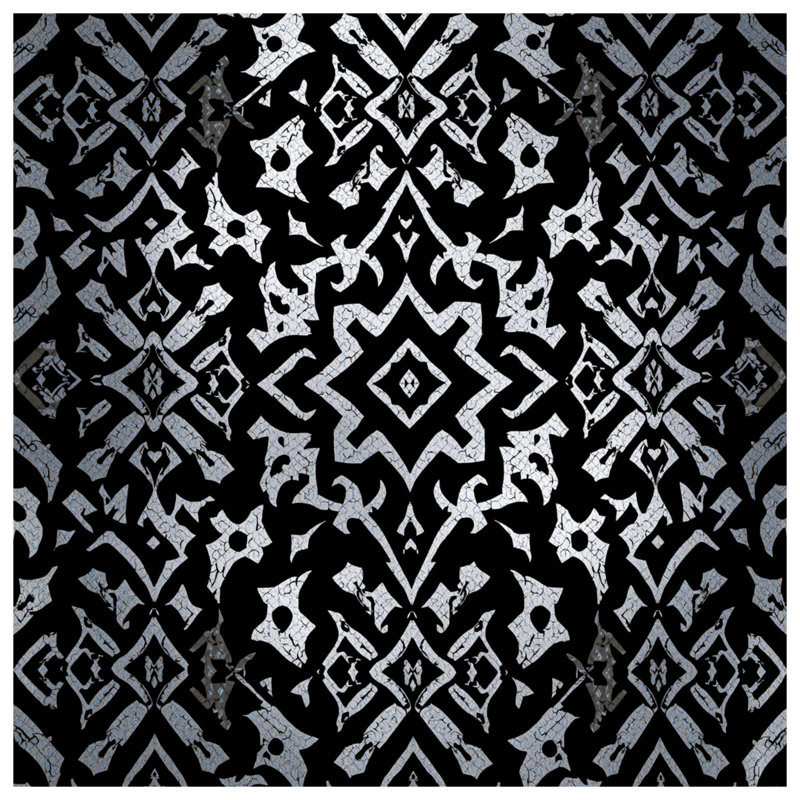 Black Damask Pattern Double Sided Throw Pillows, 20 x 20 inches