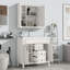 Meuble-lavabo 36 po avec lavabo supérieur, armoire à miroir bleu royal-106912643